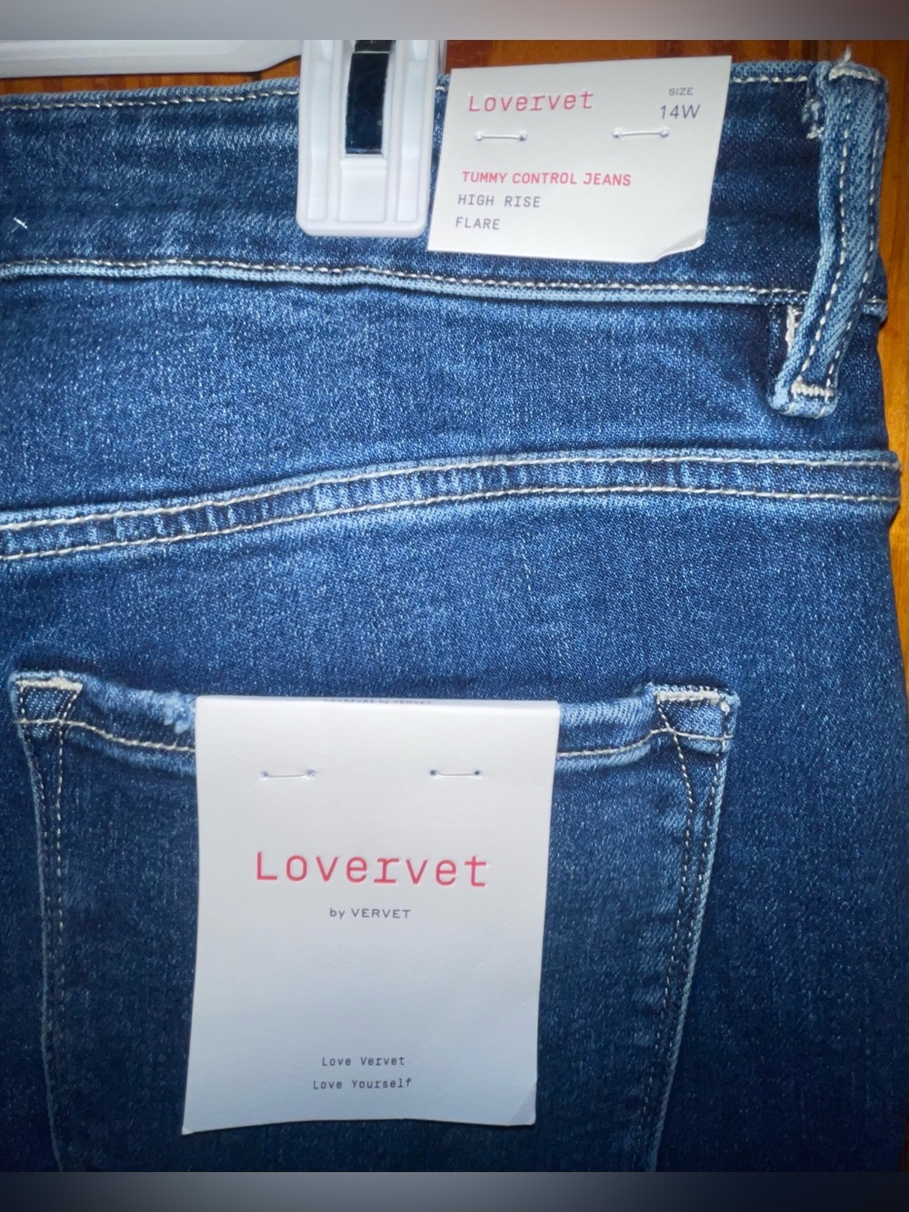 Lovervet by Vervet High Rise Tummy Control Flare Jean size 14W NWT - Picture 4 of 5